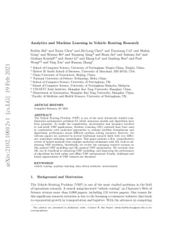 Analytics and Machine Learning in Vehicle Routing Research