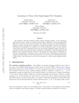 Learning to Stop with Surprisingly Few Samples