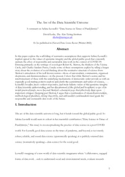 The Arc of the Data Scientific Universe