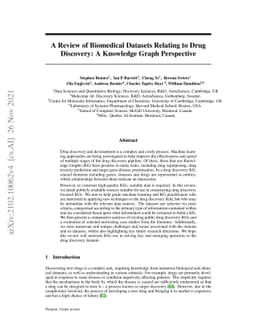 A Review of Biomedical Datasets Relating to Drug Discovery: A Knowledge
  Graph Perspective