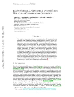 Learning Neural Generative Dynamics for Molecular Conformation
  Generation