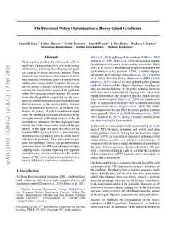 On Proximal Policy Optimization's Heavy-tailed Gradients