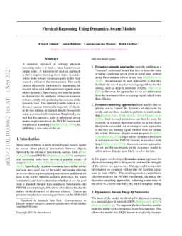 Physical Reasoning Using Dynamics-Aware Models