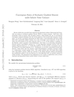 Convergence Rates of Stochastic Gradient Descent under Infinite Noise
  Variance