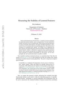 Measuring the Stability of Learned Features