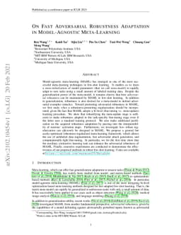 On Fast Adversarial Robustness Adaptation in Model-Agnostic
  Meta-Learning