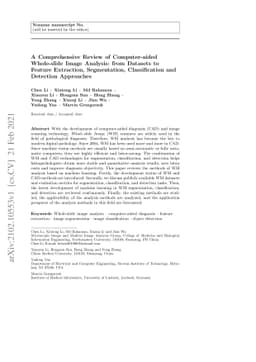 A Comprehensive Review of Computer-aided Whole-slide Image Analysis:
  from Datasets to Feature Extraction, Segmentation, Classification, and
  Detection Approaches