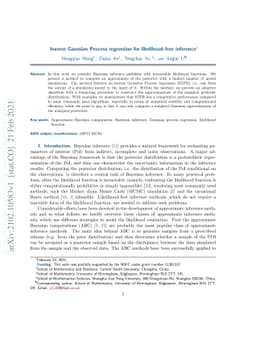 Inverse Gaussian Process regression for likelihood-free inference