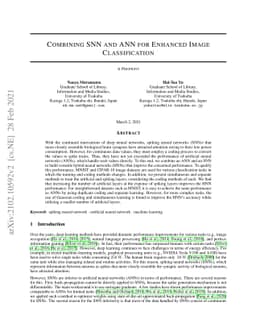 Combining Spiking Neural Network and Artificial Neural Network for
  Enhanced Image Classification