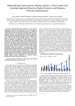 Demystifying Cryptocurrency Mining Attacks: A Semi-supervised Learning
  Approach Based on Digital Forensics and Dynamic Network Characteristics