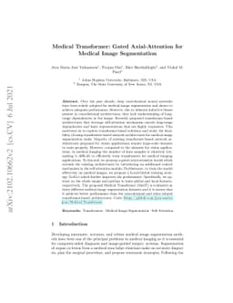 Medical Transformer: Gated Axial-Attention for Medical Image
  Segmentation