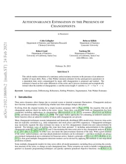 Autocovariance Estimation in the Presence of Changepoints