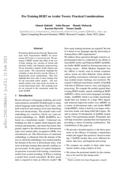 Pre-Training BERT on Arabic Tweets: Practical Considerations