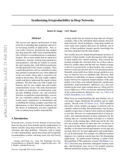 Synthesizing Irreproducibility in Deep Networks