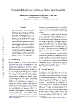 Pruning the Index Contents for Memory Efficient Open-Domain QA