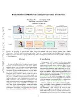 UniT: Multimodal Multitask Learning with a Unified Transformer