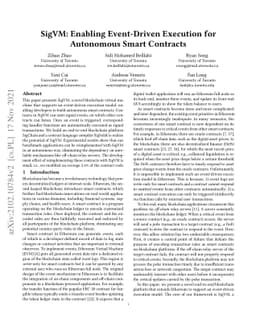 SigVM: Enabling Event-Driven Execution for Autonomous Smart Contracts