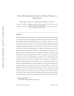 Person Re-identification based on Robust Features in Open-world