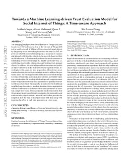 Towards a Machine Learning-driven Trust Evaluation Model for Social
  Internet of Things: A Time-aware Approach