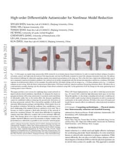 High-order Differentiable Autoencoder for Nonlinear Model Reduction
