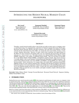Introducing the Hidden Neural Markov Chain framework
