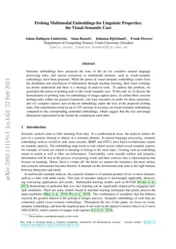 Probing Multimodal Embeddings for Linguistic Properties: the
  Visual-Semantic Case