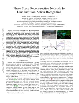 Phase Space Reconstruction Network for Lane Intrusion Action Recognition
