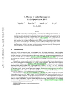 A Theory of Label Propagation for Subpopulation Shift