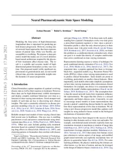 Neural Pharmacodynamic State Space Modeling