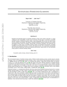 Sustainable Federated Learning