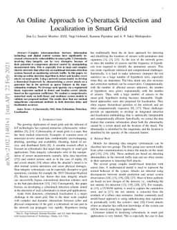 An Online Approach to Cyberattack Detection and Localization in Smart
  Grid