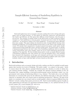 Sample-Efficient Learning of Stackelberg Equilibria in General-Sum Games