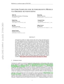 Anytime Sampling for Autoregressive Models via Ordered Autoencoding