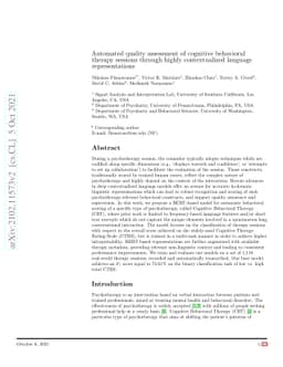 Automated Quality Assessment of Cognitive Behavioral Therapy Sessions
  Through Highly Contextualized Language Representations