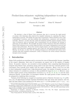 Product-form estimators: exploiting independence to scale up Monte Carlo