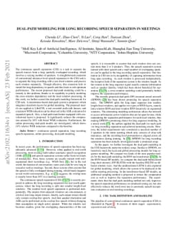 Dual-Path Modeling for Long Recording Speech Separation in Meetings