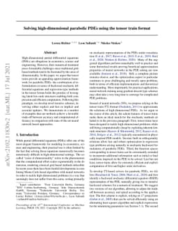Solving high-dimensional parabolic PDEs using the tensor train format