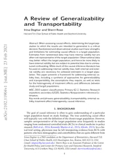 A Review of Generalizability and Transportability