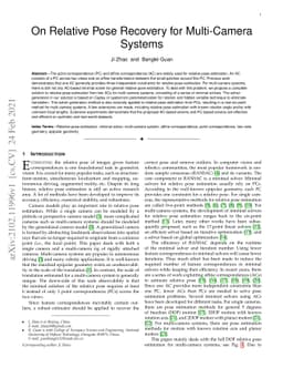 On Relative Pose Recovery for Multi-Camera Systems
