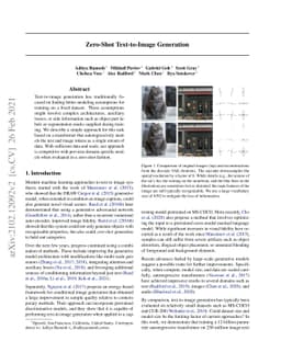 Zero-Shot Text-to-Image Generation