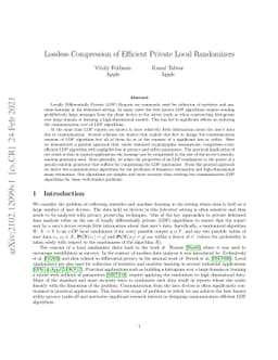 Lossless Compression of Efficient Private Local Randomizers