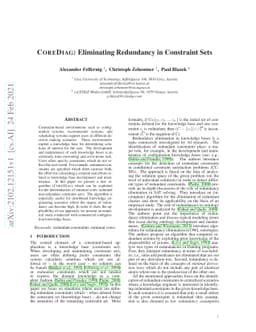 CoreDiag: Eliminating Redundancy in Constraint Sets