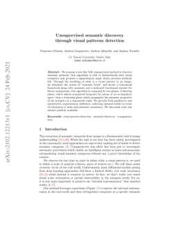 Unsupervised semantic discovery through visual patterns detection