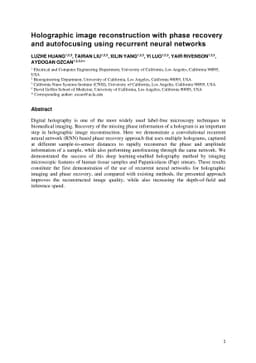 Holographic image reconstruction with phase recovery and autofocusing
  using recurrent neural networks
