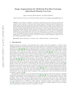 Image Augmentation for Multitask Few-Shot Learning: Agricultural Domain
  Use-Case