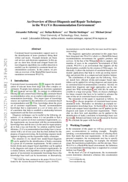 An Overview of Direct Diagnosis and Repair Techniques in the WeeVis
  Recommendation Environment