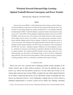Wirelessly Powered Federated Edge Learning: Optimal Tradeoffs Between
  Convergence and Power Transfer
