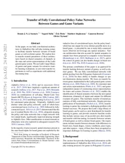 Transfer of Fully Convolutional Policy-Value Networks Between Games and
  Game Variants