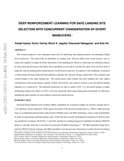 Deep Reinforcement Learning for Safe Landing Site Selection with
  Concurrent Consideration of Divert Maneuvers