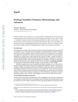 Probing Classifiers: Promises, Shortcomings, and Advances